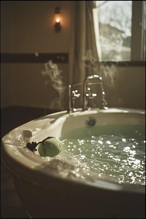 Whirlpool toys accanto a una vasca elegante per un rituale erotico in acqua.