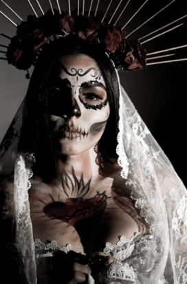 Ritratto gotico con velo bianco per El Día de los Muertos - Pommenor