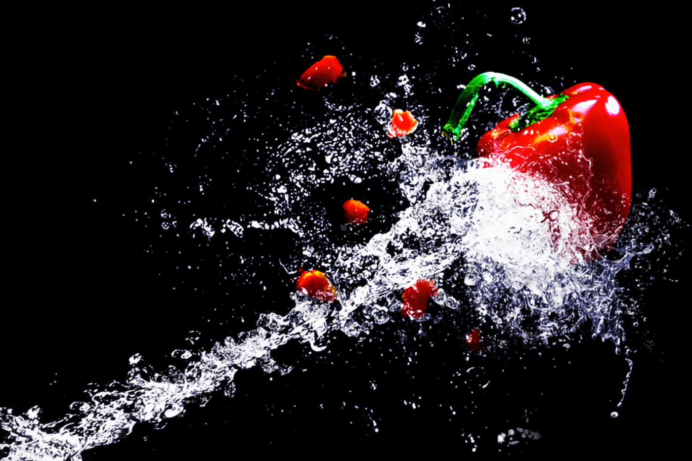 Peperone rosso con getto d