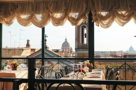 ristorante elegante con vista panoramica per incontri con escort di lusso Roma Pommenor