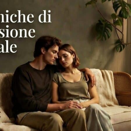 Recessione sessuale e dinamiche relazionali: coppia elegante in atmosfera intima luxury Pommenor